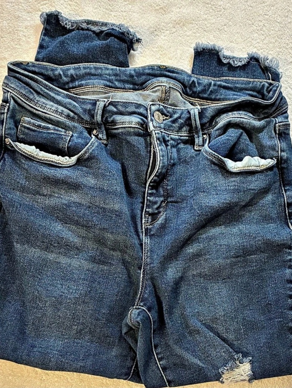 Royalty for Me Distressed Skinny Jeans in Blue Waist 16W